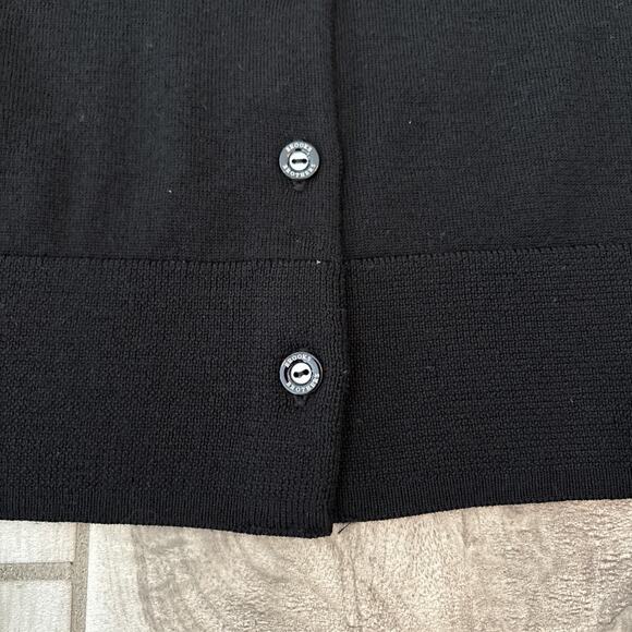 Brooks Brothers Sweater Sz Small Merino Wool Cardigan Button Front Preppy Black - Picture 3 of 8